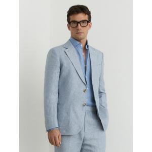 REISS Atlantic Linen-Twill Single-Breasted Blazer